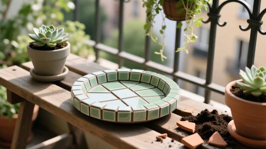 DIY Garden Pot Saucer from Tiles