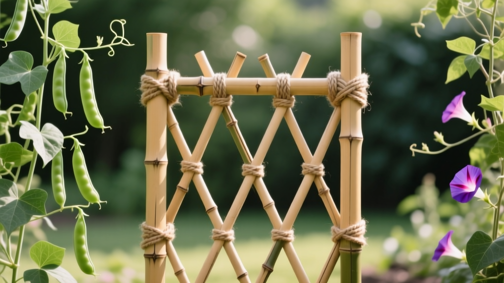 DIY Trellis from Bamboo and Twine