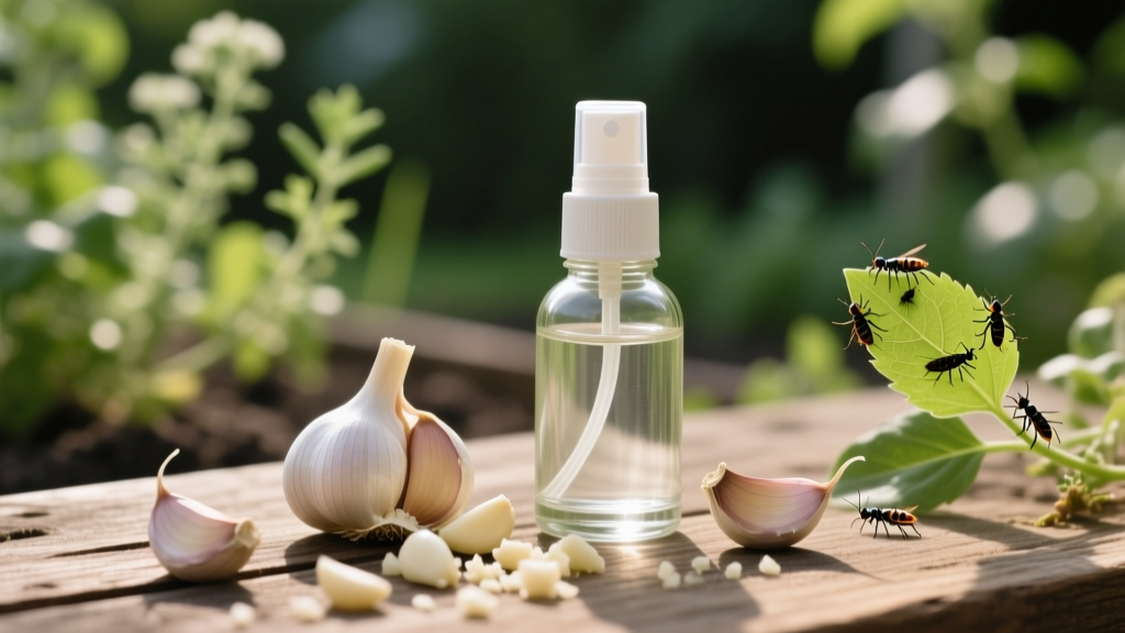 Garlic Spray for Deterring Garden Pests