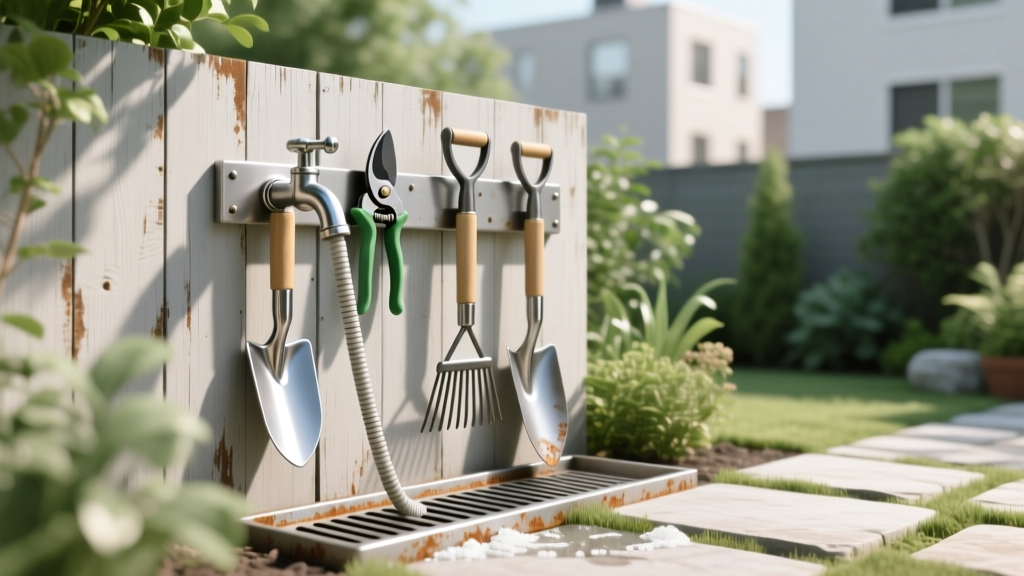 How to Build a Garden Tool Cleaning Station