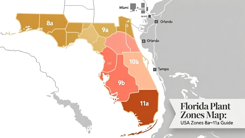 Florida Plant Zones Map: USDA Zones 8a–11a Guide