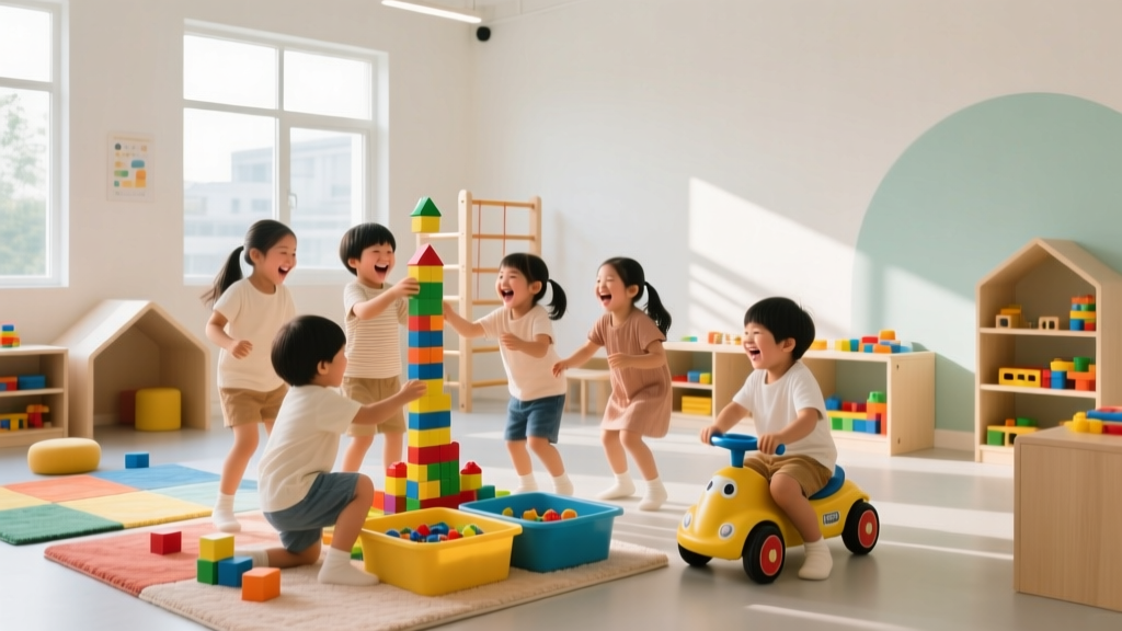 Children engaged in fun indoor activities