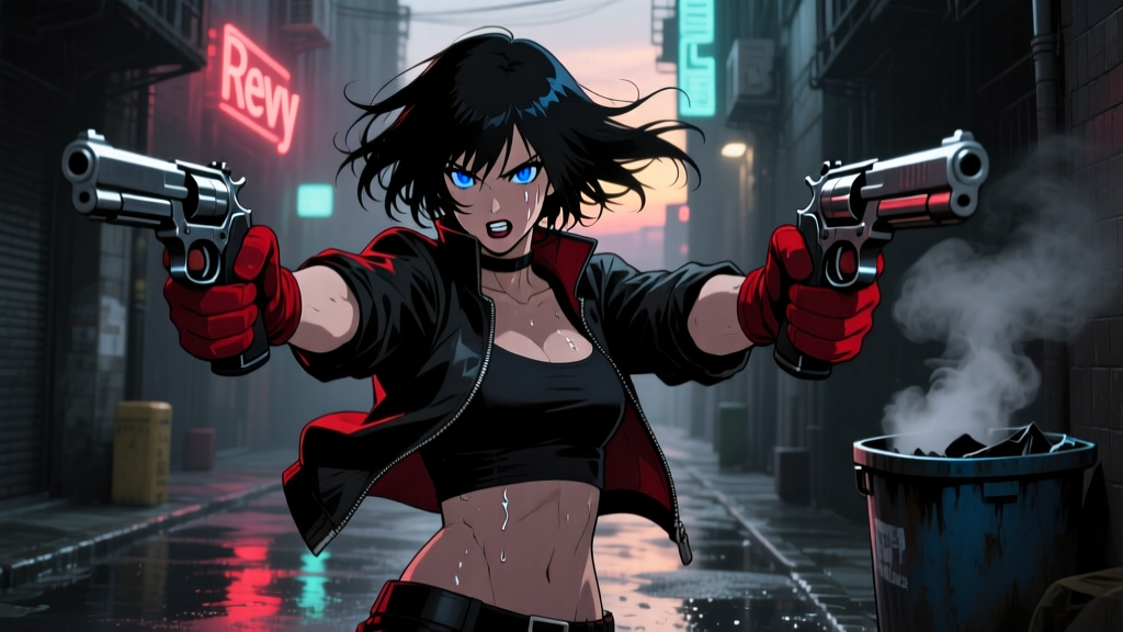 Revy Dual-Wielding in Black Lagoon: Trauma Embodied