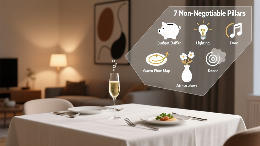 What Does a Party Need? The 7 Non-Negotiable Pillars (That 83% of Hosts Overlook—Especially the Budget Buffer & Guest Flow Map)