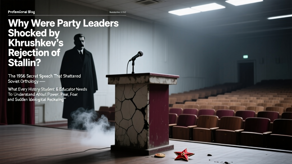 Why Were Party Leaders Shocked by Khrushchev's Rejection of Stalin? The 1956 Secret Speech That Shattered Soviet Orthodoxy — What Every History Student & Educator Needs to Understand About Power, Fear, and Sudden Ideological Reckoning