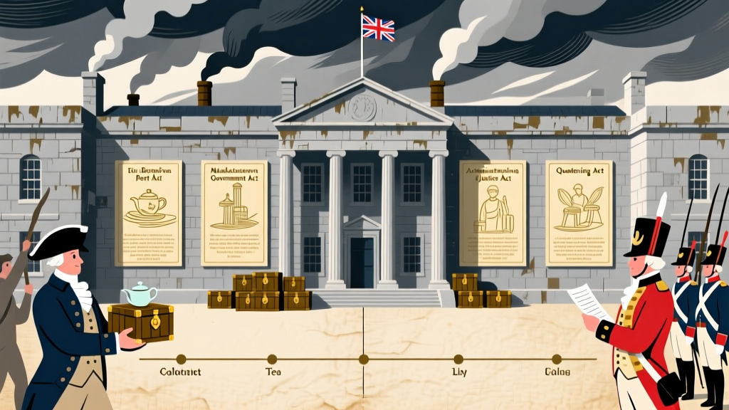 How Did England Respond to the Boston Tea Party? The 4 Coercive Acts That Ignited Revolution — What Every History Educator & Living History Planner Must Know Today