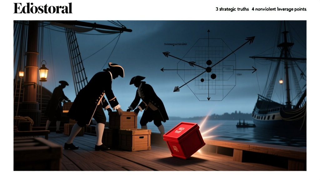 Was the Boston Tea Party an effective form of protest? Historians reveal the 3 strategic truths—and why most modern copycats fail without these 4 nonviolent leverage points.