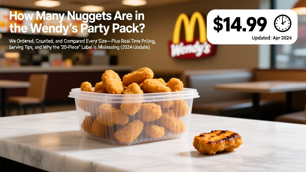 How Many Nuggets Are in the Wendy's Party Pack? We Ordered, Counted, and Compared Every Size—Plus Real-Time Pricing, Serving Tips, and Why the '20-Piece' Label Is Misleading (2024 Update)