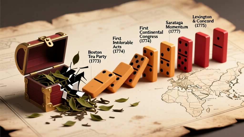 How Did Boston Tea Party Lead to American Revolution? The 5 Critical Dominoes Most Textbooks Skip — From Tea Destruction to Lexington in Just 20 Months