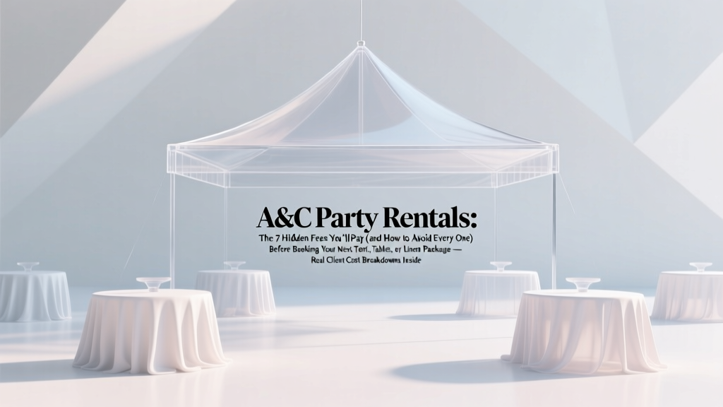 A&C Party Rentals: The 7 Hidden Fees You’ll Pay (and How to Avoid Every One) Before Booking Your Next Tent, Tables, or Linen Package — Real Client Cost Breakdowns Inside