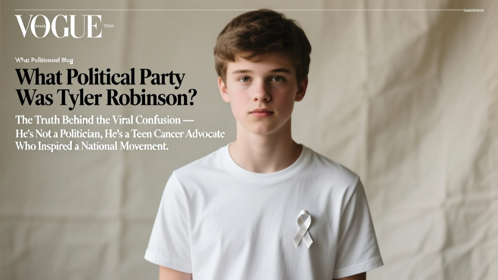 What Political Party Was Tyler Robinson? The Truth Behind the Viral Confusion — He’s Not a Politician, He’s a Teen Cancer Advocate Who Inspired a National Movement