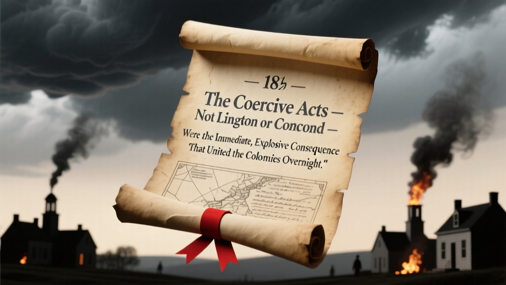 Which Event Occurred Directly After the Boston Tea Party? The Coercive Acts — Not Lexington or Concord — Were the Immediate, Explosive Consequence That United the Colonies Overnight