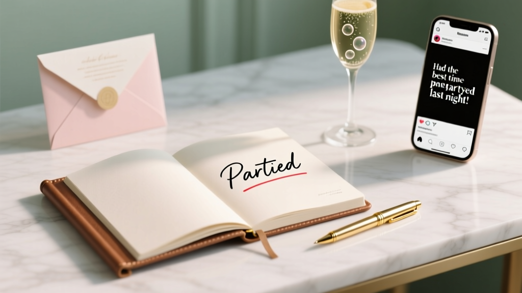 How to Spell 'Partied' Correctly (and Why 87% of Event Planners Miss This Tiny Grammar Trap in Invitations, Thank-Yous, and Social Captions)