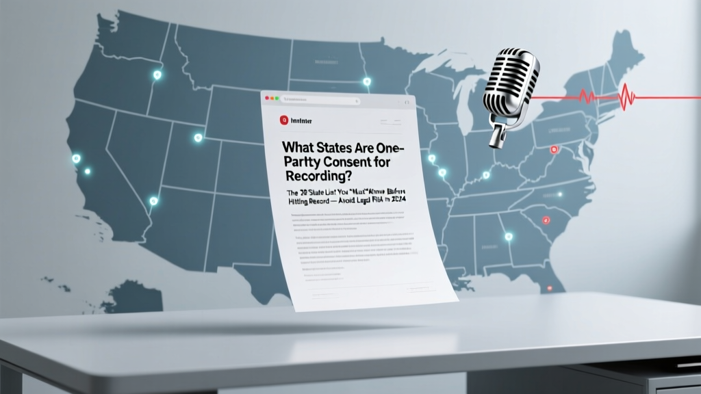 What States Are One Party Consent for Recording? The 38-State List You *Must* Know Before Hitting Record — Avoid Legal Risk in 2024