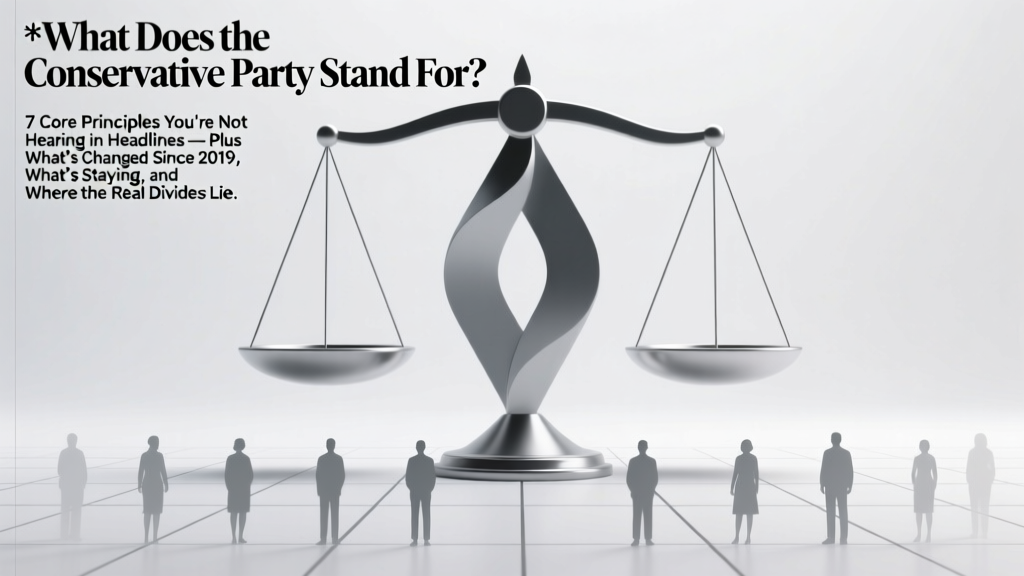 What Does the Conservative Party Stand For? 7 Core Principles You’re Not Hearing in Headlines — Plus What’s Changed Since 2019, What’s Staying, and Where the Real Divides Lie