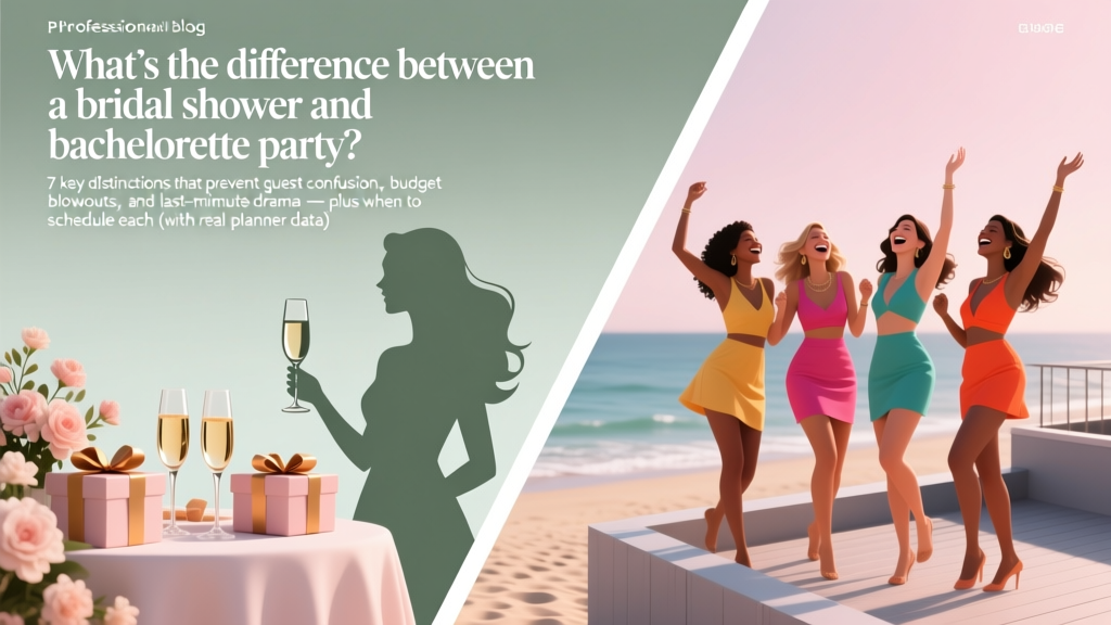 What’s the difference between a bridal shower and bachelorette party? 7 key distinctions that prevent guest confusion, budget blowouts, and last-minute drama — plus when to schedule each (with real planner data)