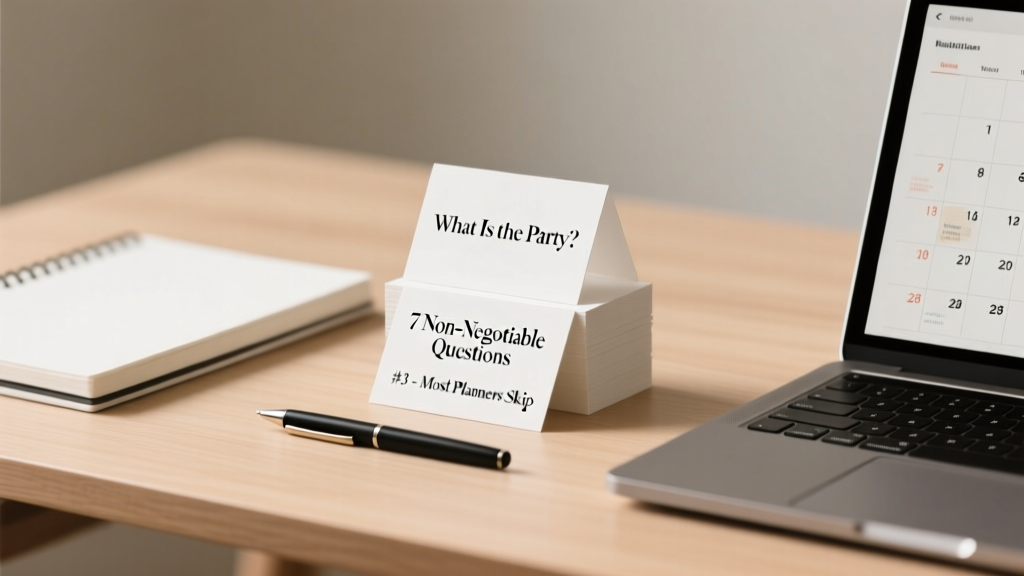What Is the Party? 7 Non-Negotiable Questions You Must Answer Before Booking a Single Vendor (Most Planners Skip #3)