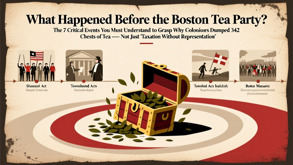 What Happened Before the Boston Tea Party? The 7 Critical Events You *Must* Understand to Grasp Why Colonists Dumped 342 Chests of Tea — Not Just 'Taxation Without Representation'