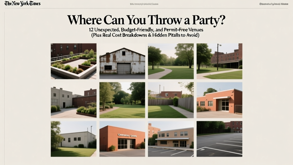 Where Can You Throw a Party? 12 Unexpected, Budget-Friendly, and Permit-Free Venues (Plus Real Cost Breakdowns & Hidden Pitfalls to Avoid)