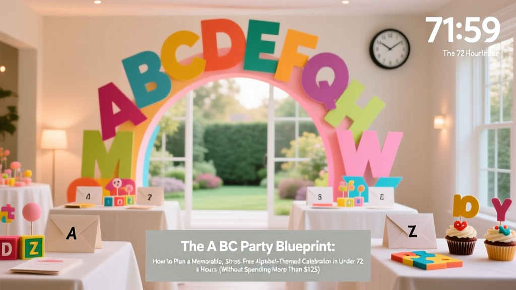 The A B C Party Blueprint: How to Plan a Memorable, Stress-Free Alphabet-Themed Celebration in Under 72 Hours (Without Spending More Than $125)