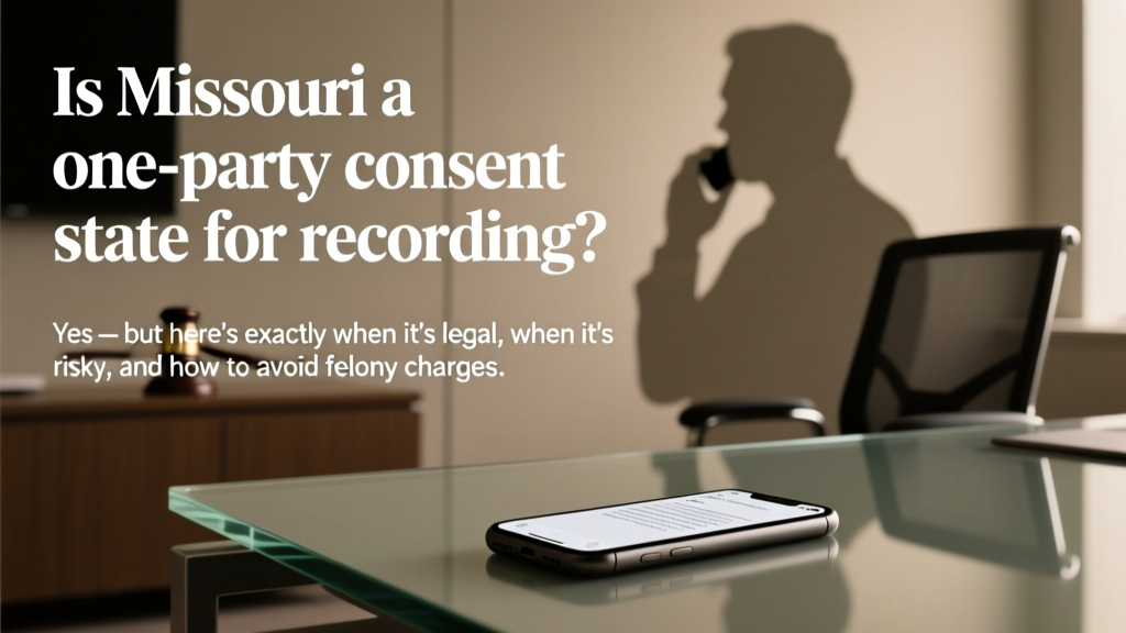 Is Missouri a one party consent state for recording? Yes — but here’s exactly when it’s legal, when it’s risky, and how to avoid felony charges even if you’re the only person consenting.