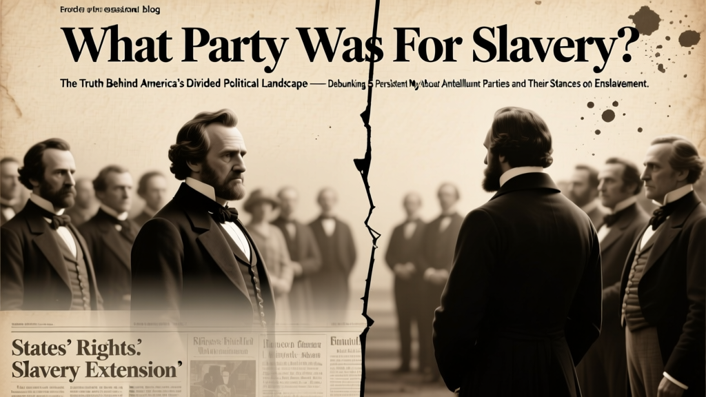 What Party Was For Slavery? The Truth Behind America’s Divided Political Landscape — Debunking 5 Persistent Myths About Antebellum Parties and Their Stances on Enslavement