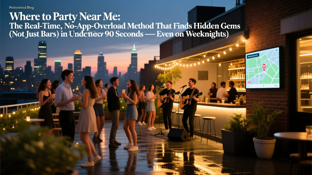 Where to Party Near Me: The Real-Time, No-App-Overload Method That Finds Hidden Gems (Not Just Bars) in Under 90 Seconds — Even on Weeknights