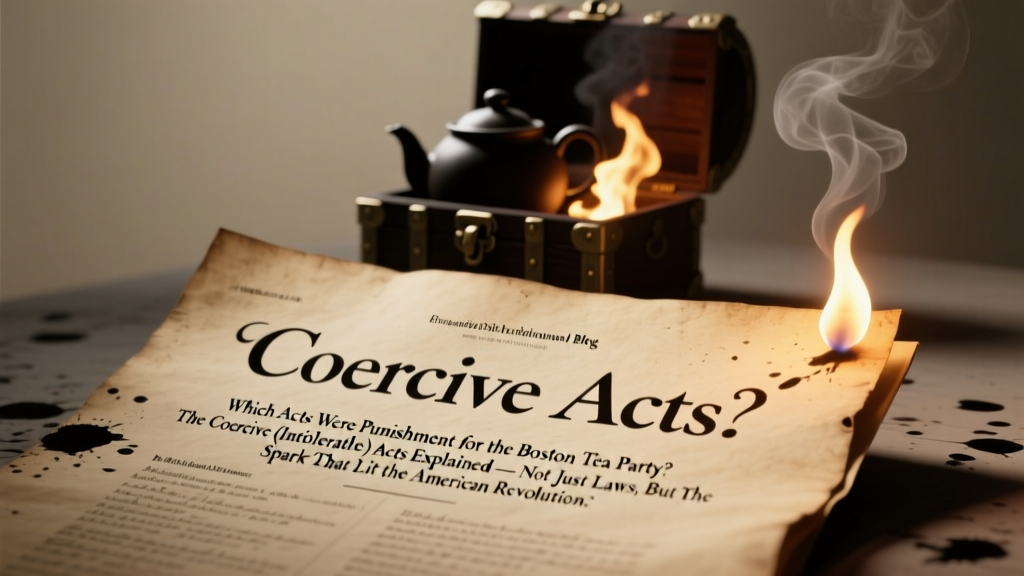 Which Acts Were Punishment for the Boston Tea Party? The Coercive (Intolerable) Acts Explained — Not Just Laws, But the Spark That Lit the American Revolution