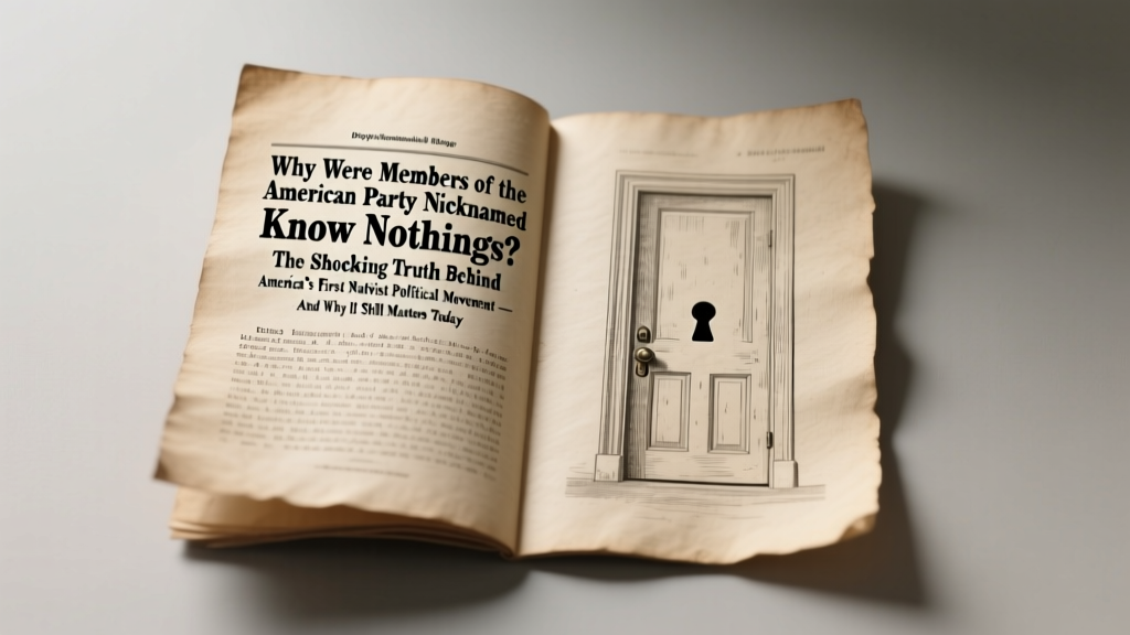 Why Were Members of the American Party Nicknamed Know Nothings? The Shocking Truth Behind America’s First Nativist Political Movement — And Why It Still Matters Today