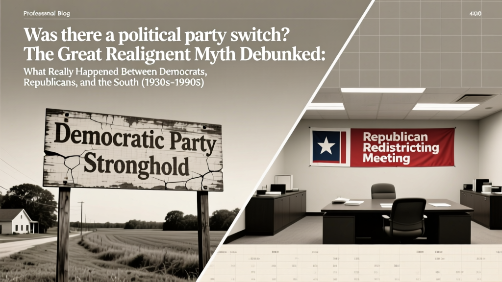 Was there a political party switch? The Great Realignment Myth Debunked: What Really Happened Between Democrats, Republicans, and the South (1930s–1990s)