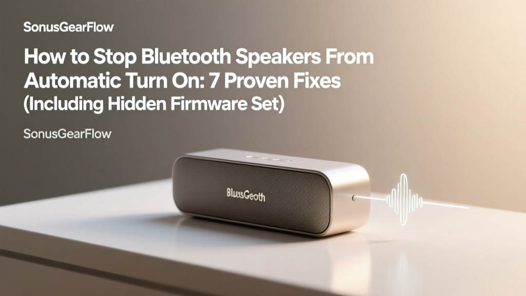 How to Stop Bluetooth Speakers From Automatic Turn On: 7 Proven Fixes (Including Hidden Firmware Settings & Power-Management Tweaks Most Users Miss)