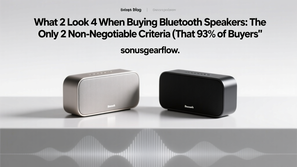 What 2 Look 4 When Buying Bluetooth Speakers: The Only 2 Non-Negotiable Criteria (That 93% of Buyers Ignore — and Regret)