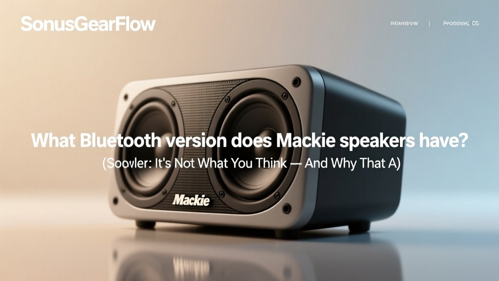 What Bluetooth version does Mackie speakers have? (Spoiler: It’s Not What You Think — And Why That Actually Matters for Studio Workflow, Latency, and Multi-Device Pairing)