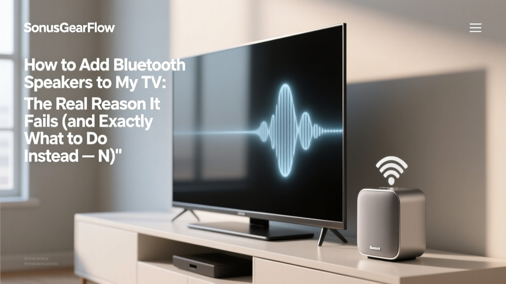 How to Add Bluetooth Speakers to My TV: The Real Reason It Fails (and Exactly What to Do Instead — No Dongles, No Guesswork, Just Working Sound in Under 5 Minutes)