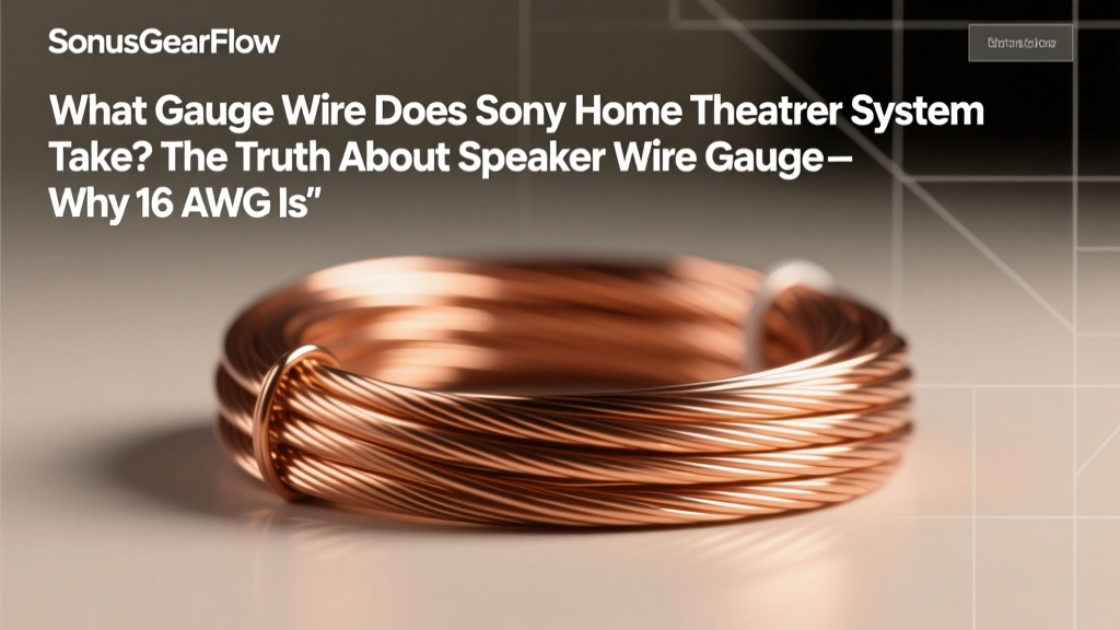 What Gauge Wire Does Sony Home Theater System Take? The Truth About Speaker Wire Gauge—Why 16 AWG Is Usually Enough (and When You *Really* Need 12 AWG)