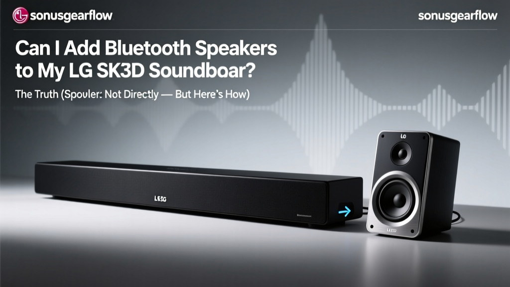 Can I Add Bluetooth Speakers to My LG SK3D Soundbar? The Truth (Spoiler: Not Directly — But Here’s Exactly How to Expand Your Setup Without Breaking It)