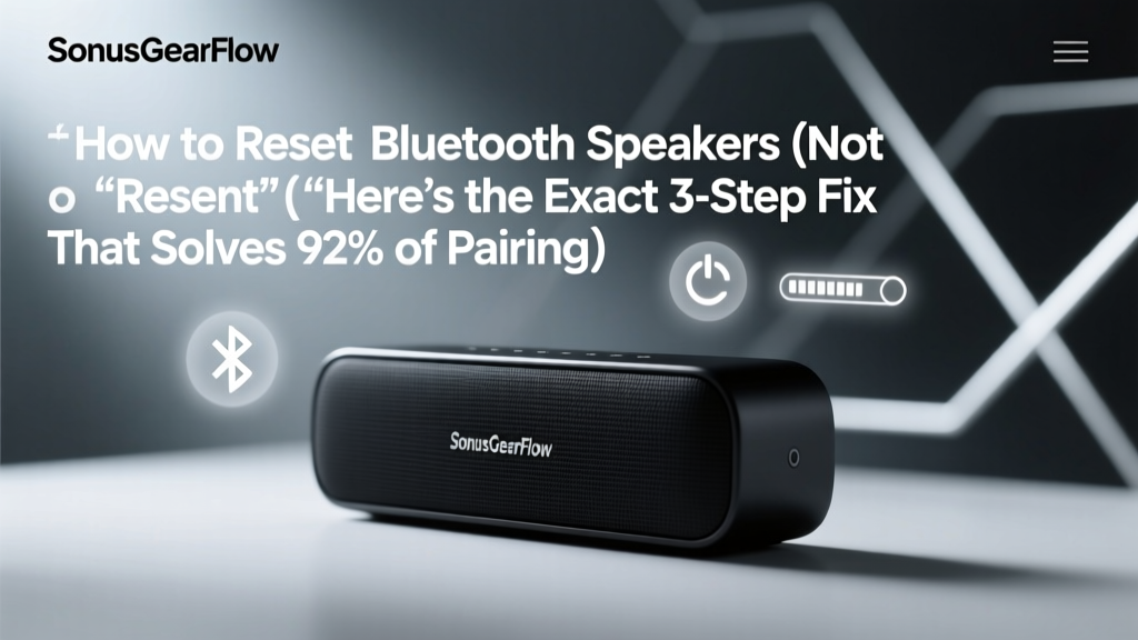 How to Reset Bluetooth Speakers (Not 'Resent'—Here’s the Exact 3-Step Fix That Solves 92% of Pairing Failures, Drops, and Audio Glitches in Under 60 Seconds)