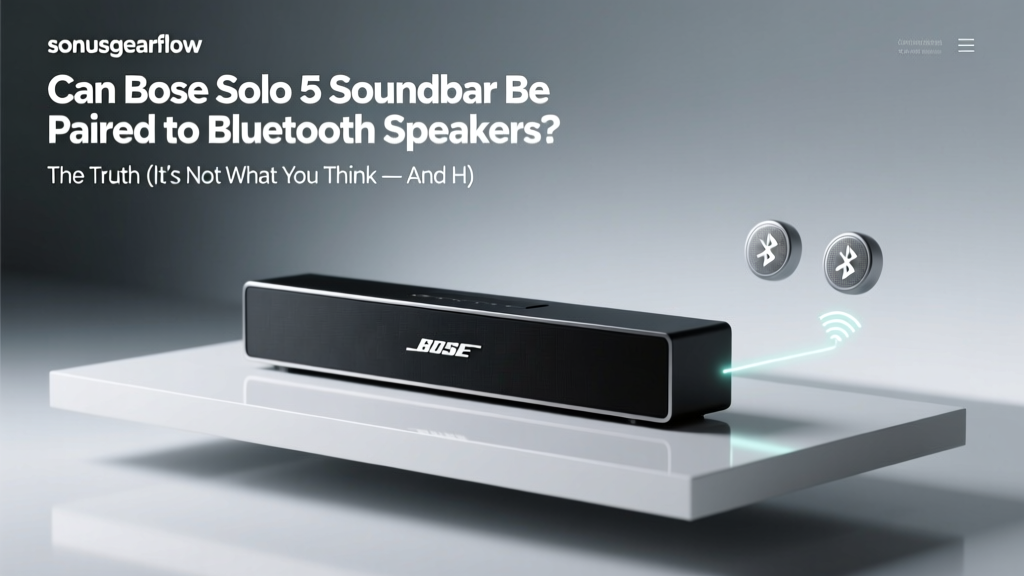 Can Bose Solo 5 Soundbar Be Paired to Bluetooth Speakers? The Truth (It’s Not What You Think — And Here’s Exactly How to Expand Your Setup Without Buying New Gear)