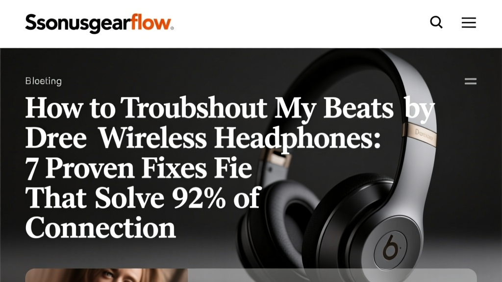 How to Troubleshoot My Beats by Dre Wireless Headphones: 7 Proven Fixes That Solve 92% of Connection, Battery, and Sound Failures (No Tech Degree Required)