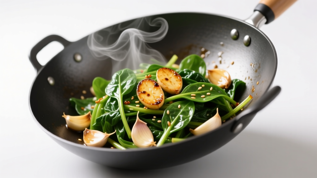 Authentic Chinese Spinach Stir-Fry: Garlic Wok Method