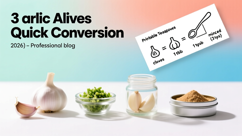 3 Cloves of Garlic = How Many Teaspoons? Exact Conversion Chart