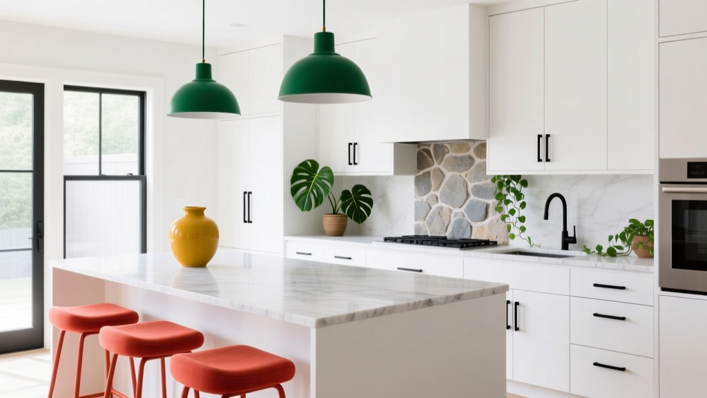 How to Incorporate Color in a White Kitchen - The Decor Mag
