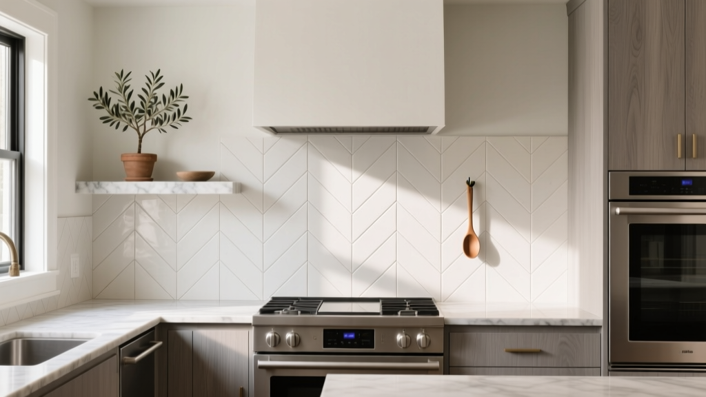 Kitchen Herringbone Backsplash Installation - The Decor Mag