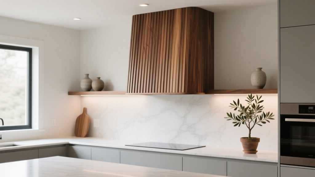 Kitchen Fluted Wood Range Hood Cover - The Decor Mag