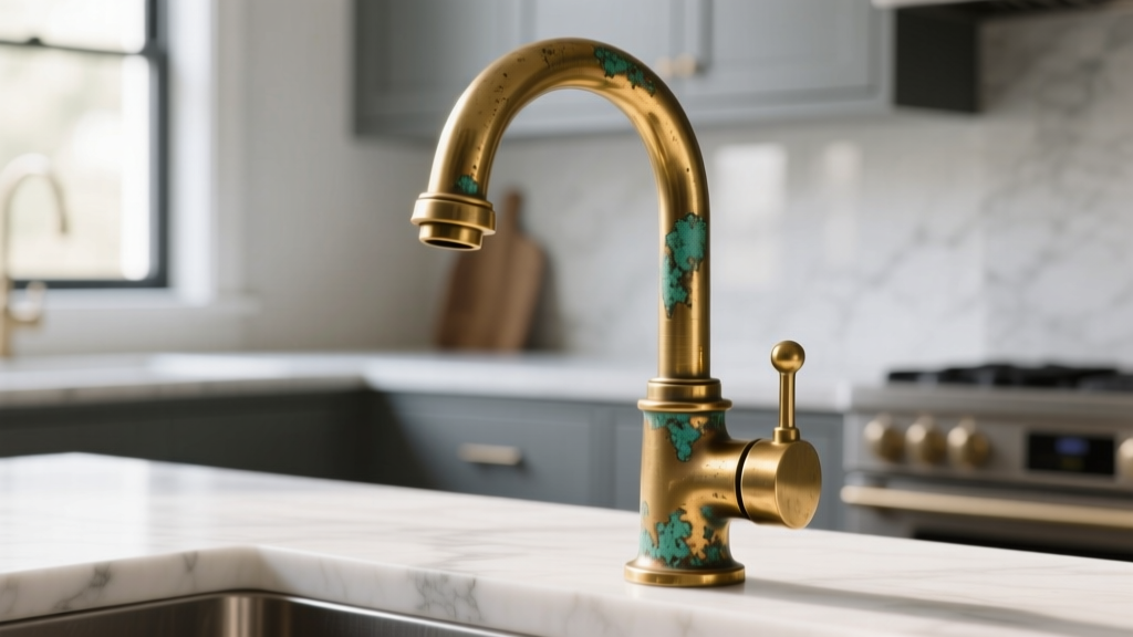 Kitchen Patina Brass Faucet Beauty - The Decor Mag