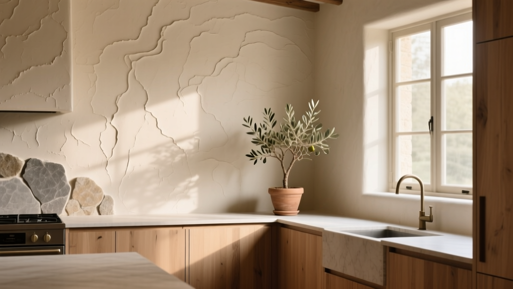 Kitchen Plaster Walls Organic Feel - The Decor Mag