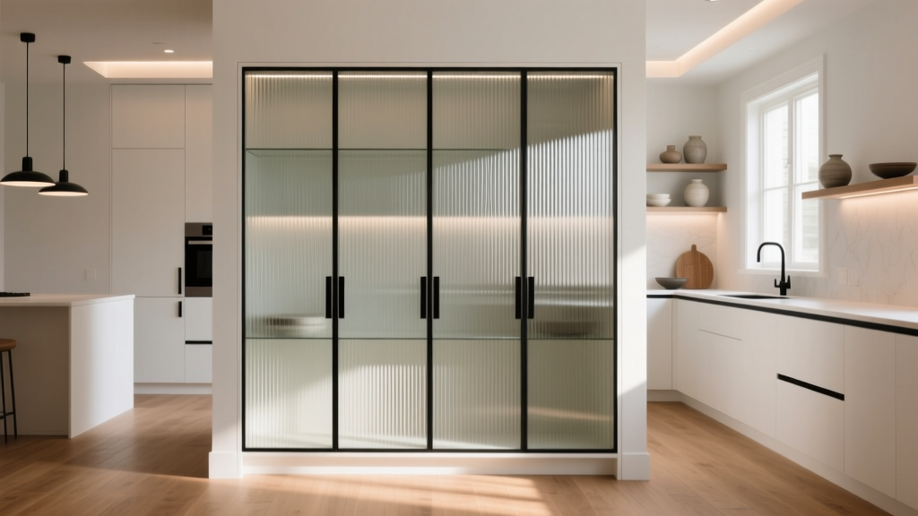 Kitchen Ribbed Glass Front Cabinet Trend - The Decor Mag
