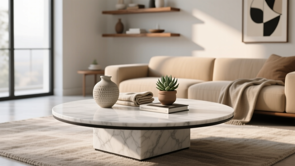 How to Style a Round Coffee Table - The Decor Mag