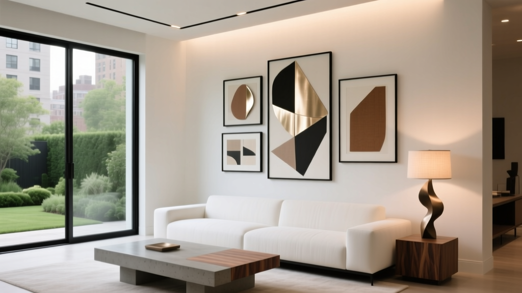 Living Room Contemporary Art Display - The Decor Mag