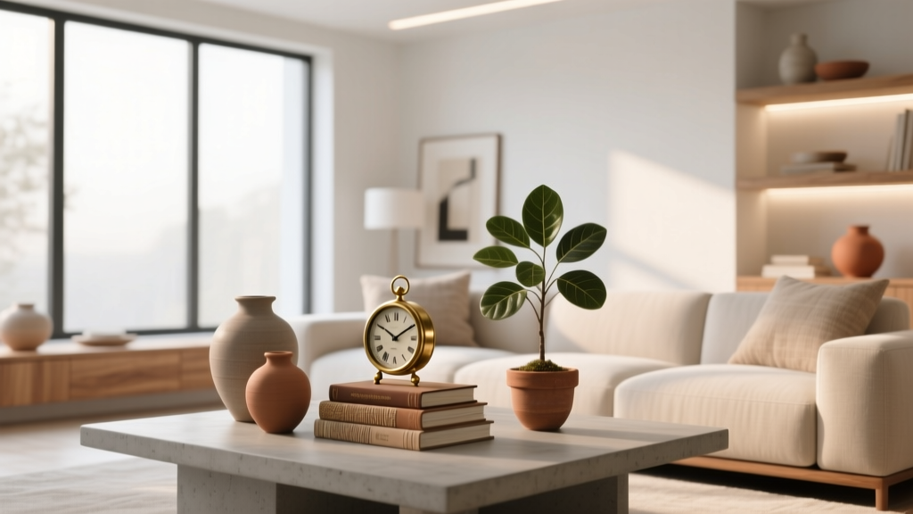Living Room Curated Collections Display - The Decor Mag
